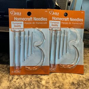 NWOT 2 Pack Dritz Homecraft Needles 7pc Set H76 Upholstery Leather Canvas Repair